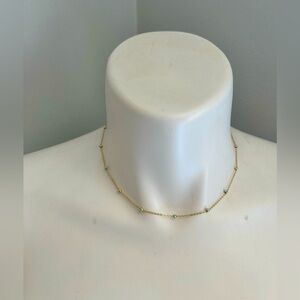 Dainty Faux Blue Pearl Necklace